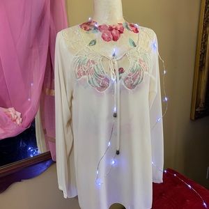 Forever 21 White Sheer Blouse